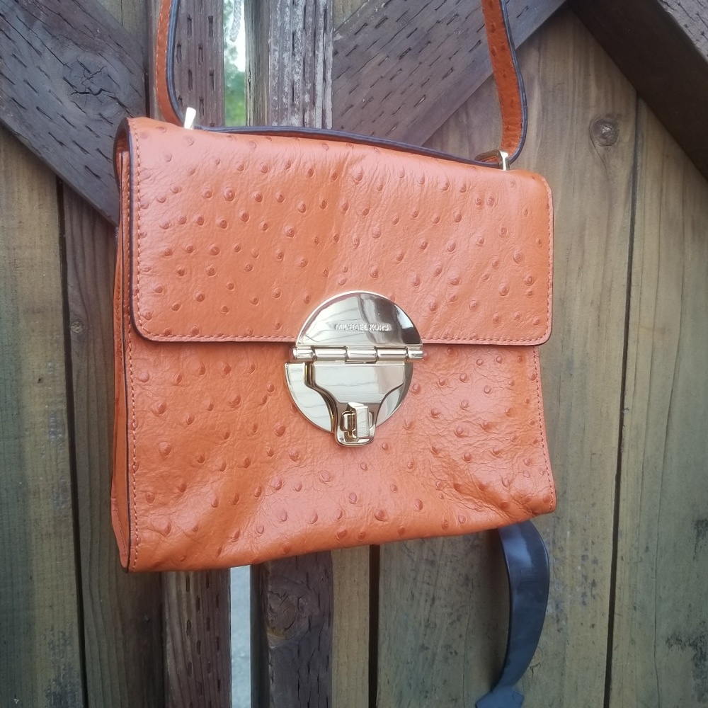 Michael Kors Ostrich orange purse